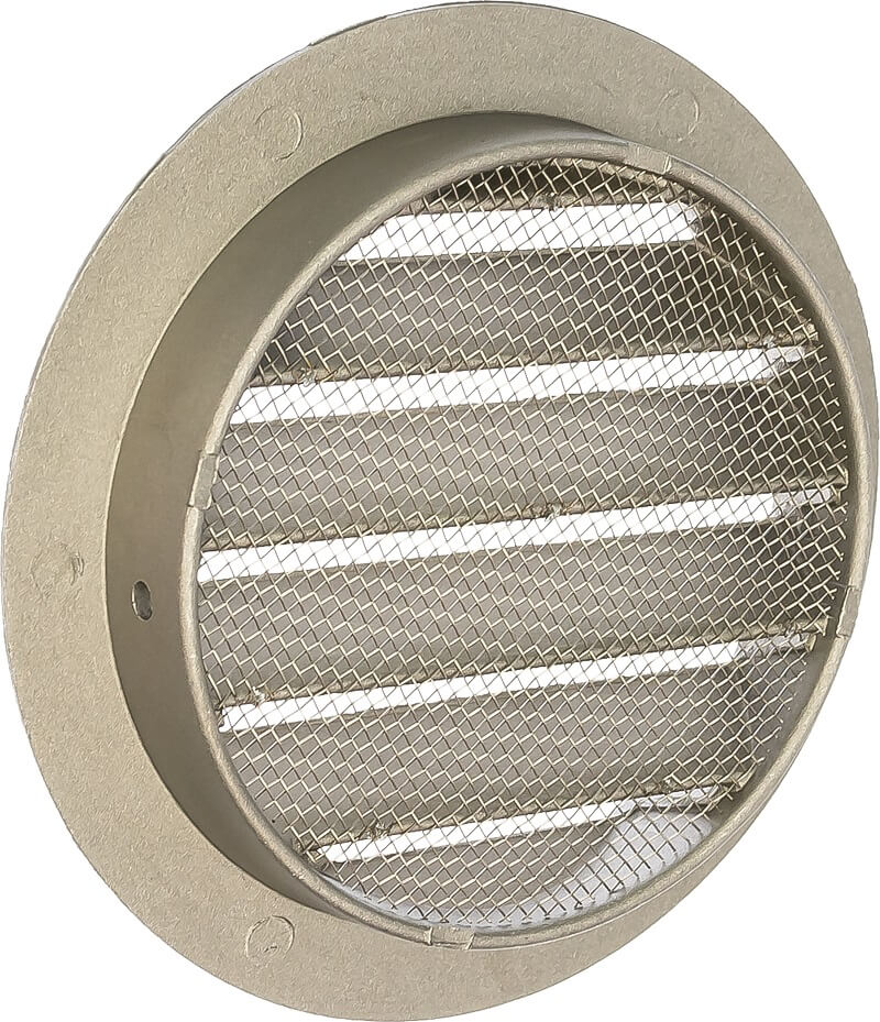 Решетка вентиляционная ЭРА 10РКМ круглая D125 алюминиевая с фланцем D100 (4)